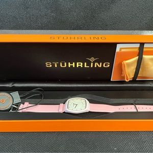 Stuhrling Masquerade Quartz Pink Leather Strap Watch